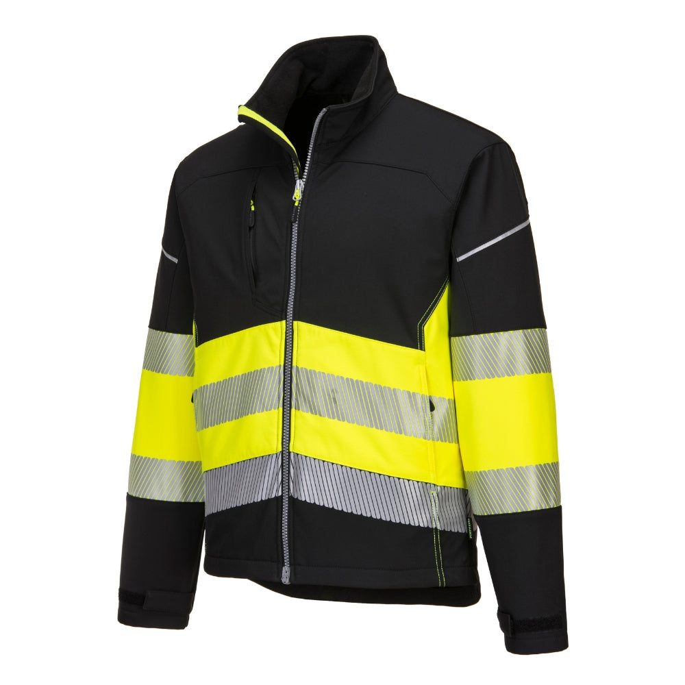 Portwest PW375 - PW3 Hi-Vis Class 1 Softshell Jacket (Black/Yellow)