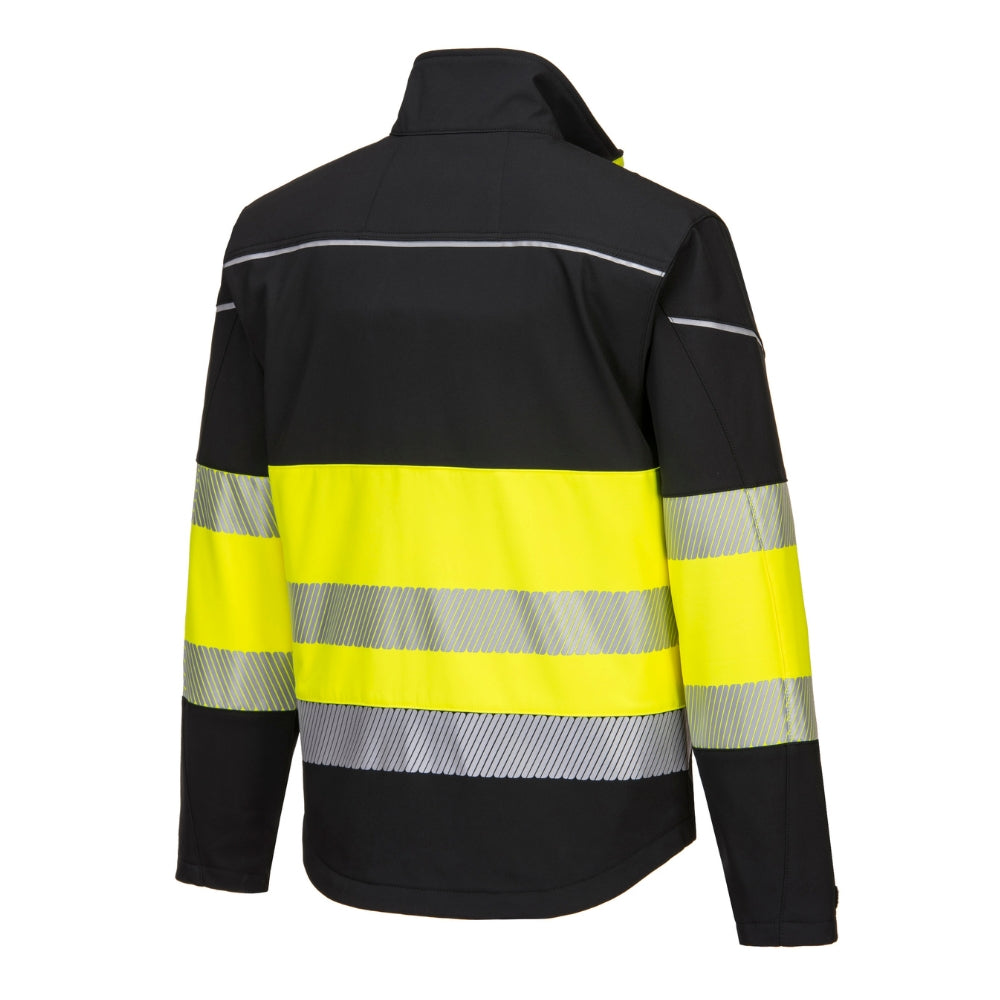 Portwest PW375 - PW3 Hi-Vis Class 1 Softshell Jacket (Black/Yellow)