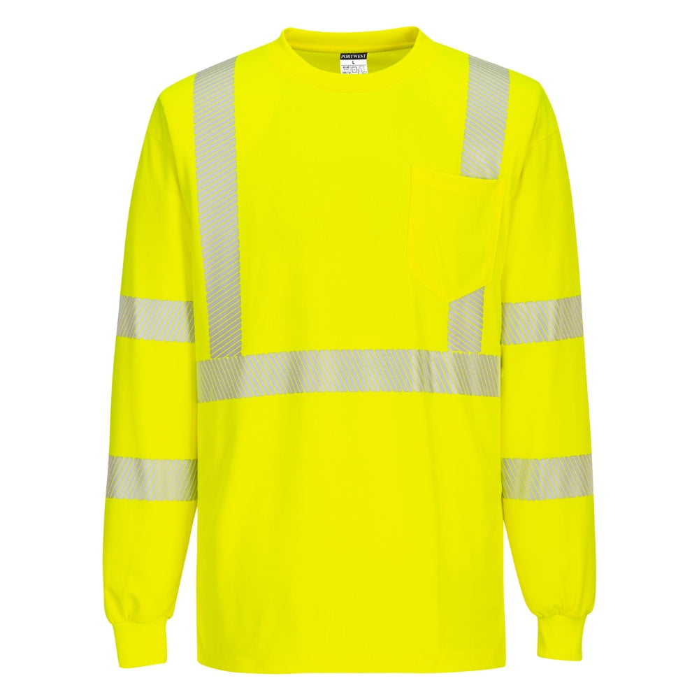 Portwest S195 - Segmented Tape Long Sleeve T-shirt (Yellow)