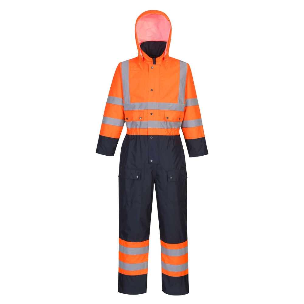 Portwest S485 - Hi-Vis Contrast Coverall (Orange/Navy)