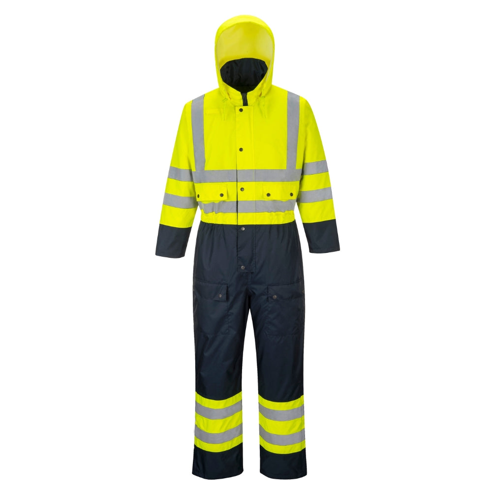 Portwest S485 - Hi-Vis Contrast Coverall (Yellow/Navy)