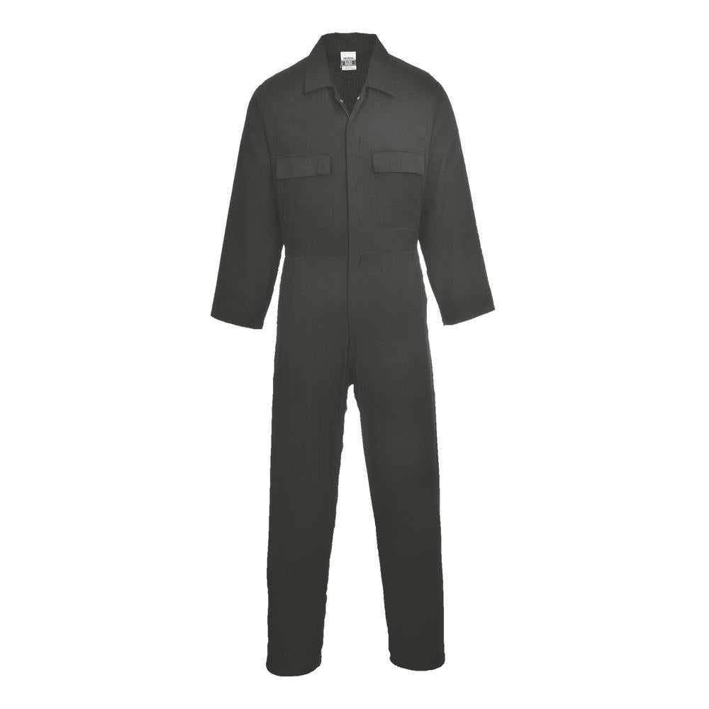 Portwest S998 - Work Cotton Coverall (Black) | All Security Equipment
