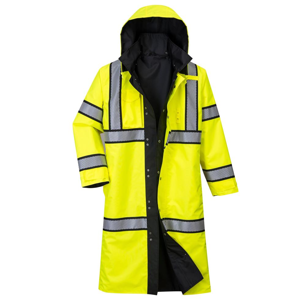 Portwest UH447 - Hi-Vis Reversible Rain Coat 48"