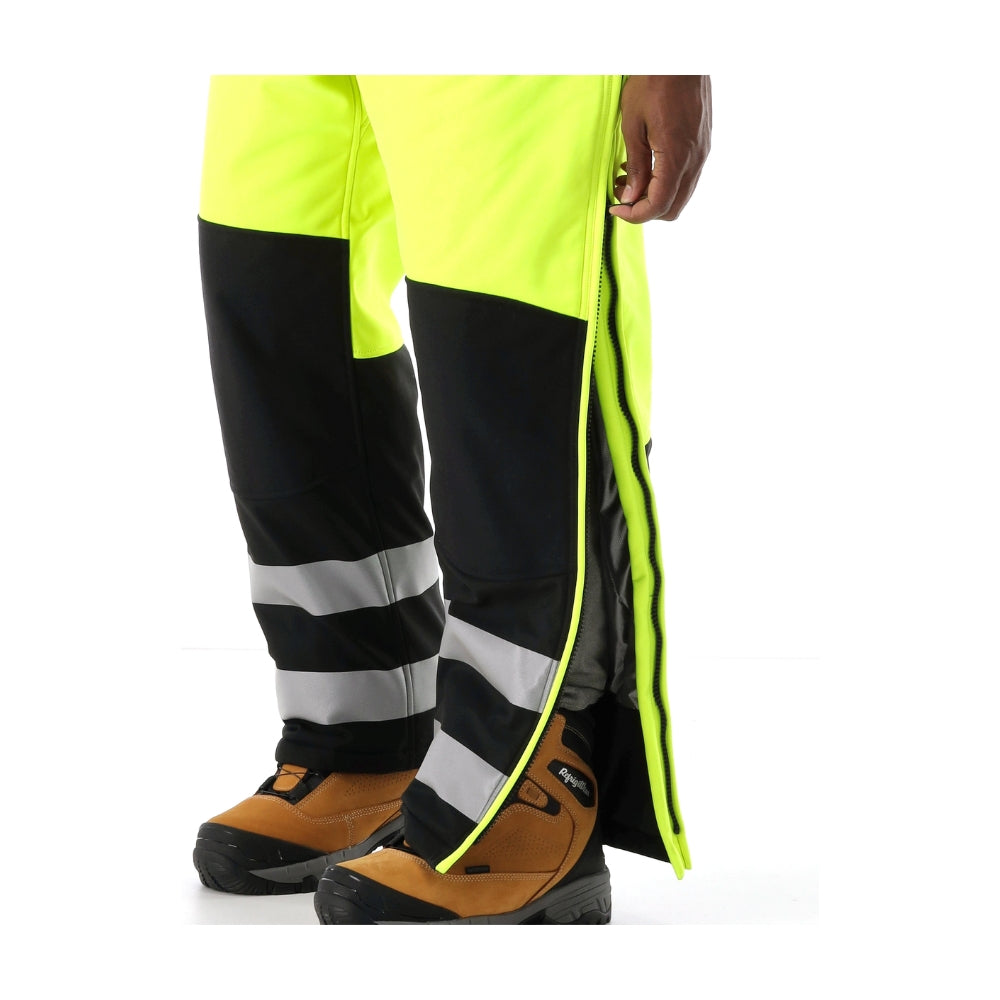 RefrigiWear HiVis Insulated Softshell High Bib Overalls (Black Lime) | All Security Equipment