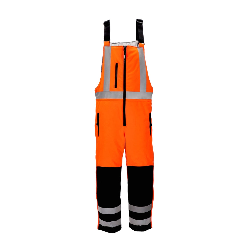 RefrigiWear HiVis Insulated Softshell High Bib Overalls (Black/Orange)