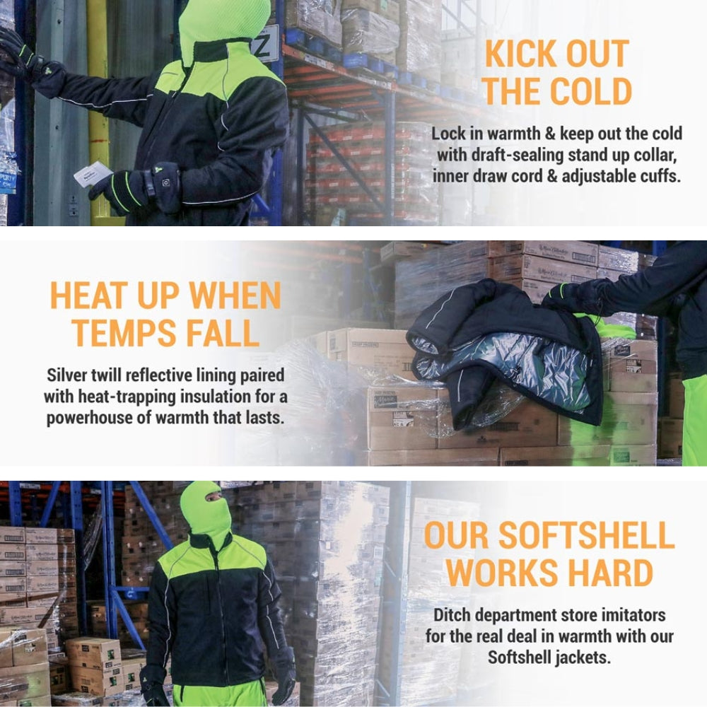 RefrigiWear Two-Tone HiVis Insulated Softshell Jacket | All Security Equipment