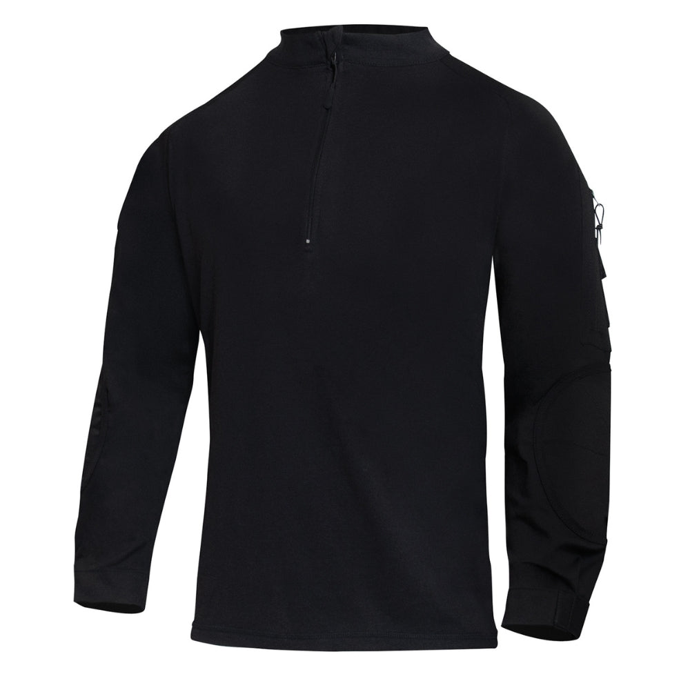 Rothco 1/4 Zip Tactical Airsoft Combat Shirt (Black) - 3