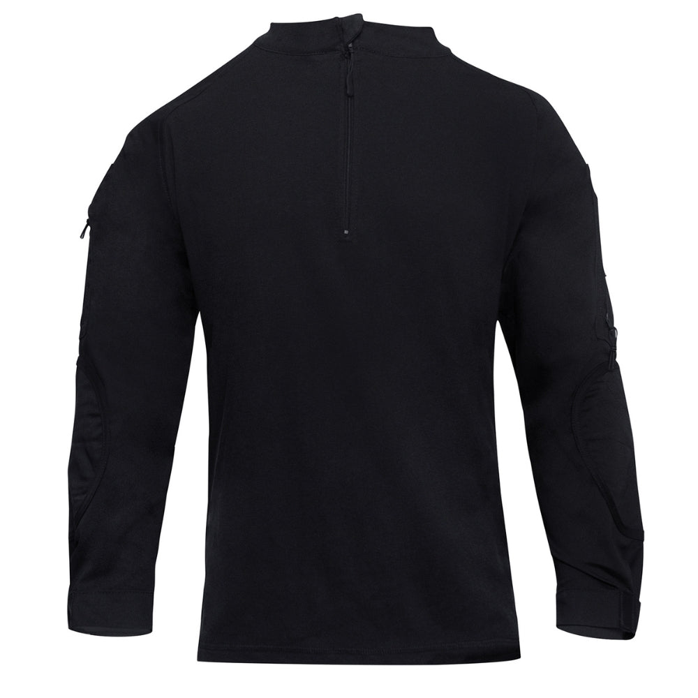 Rothco 1/4 Zip Tactical Airsoft Combat Shirt (Black) - 4
