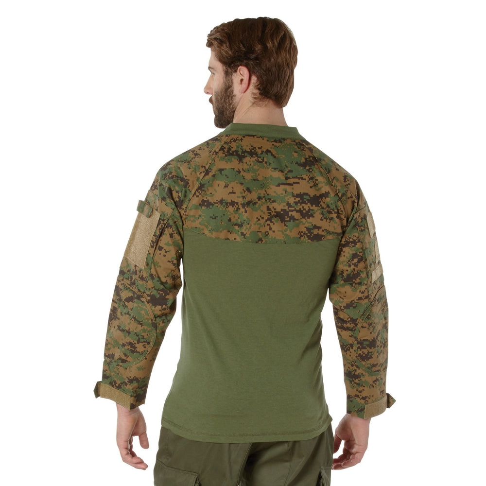 Rothco 1/4 Zip Tactical Airsoft Combat Shirt (Woodland Digital Camo) - 3