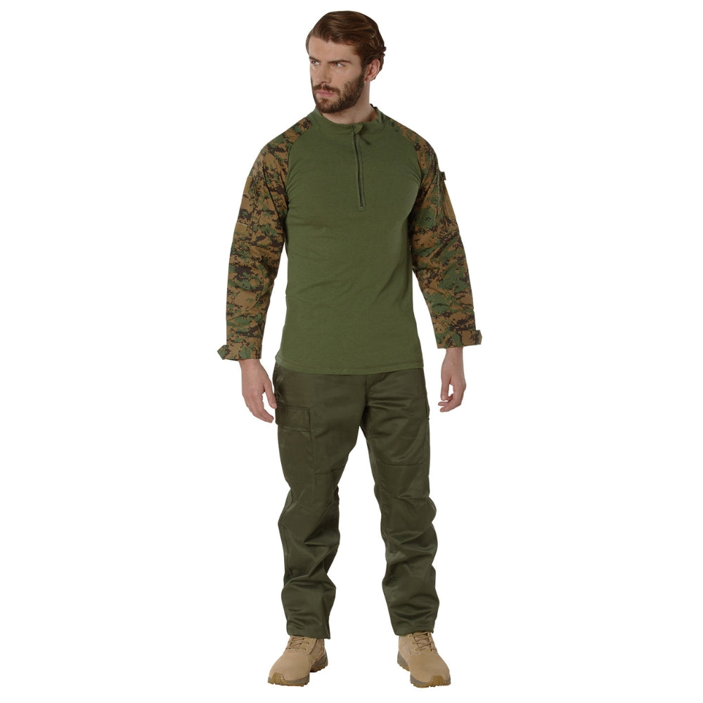Rothco 1/4 Zip Tactical Airsoft Combat Shirt (Woodland Digital Camo) - 4