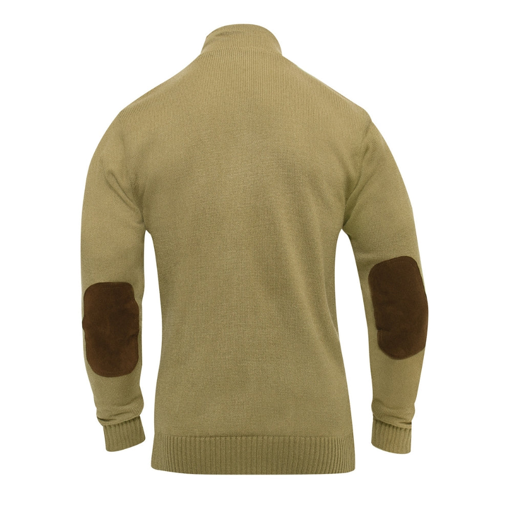 Rothco 3-Button Sweater With Suede Accents (Khaki)