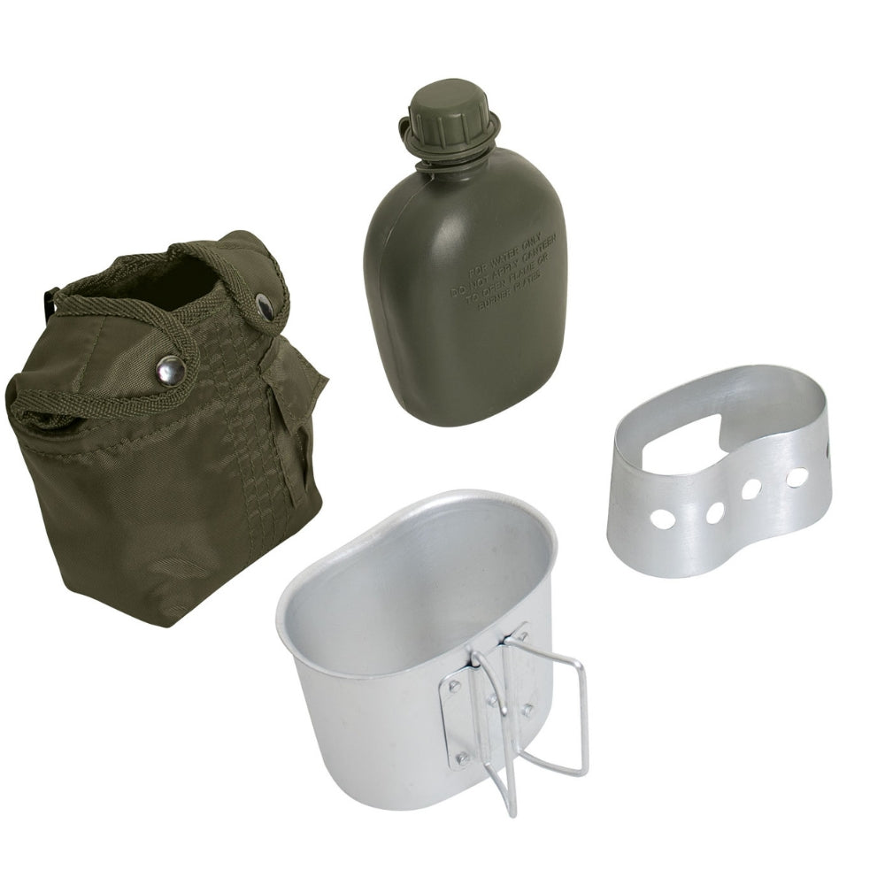 Rothco 4 Piece Canteen Kit With Cover, Aluminum Cup & Stove / Stand - 1