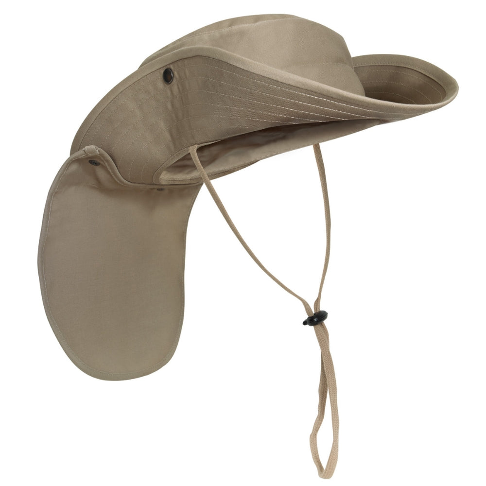 Rothco Adjustable Boonie Hat with Neck Cover Khaki