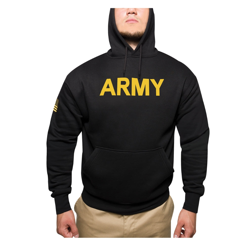 Rothco Army Printed Pullover Hoodie - Black | All Security Equipment - 2