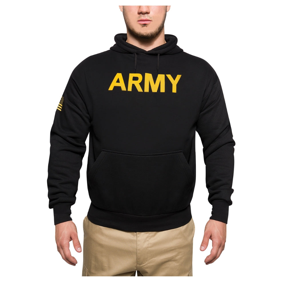 Rothco Army Printed Pullover Hoodie - Black | All Security Equipment - 1