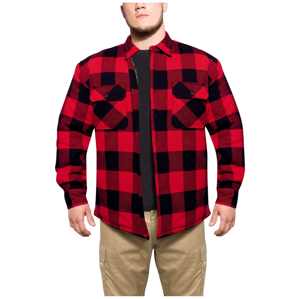 Rothco Buffalo Plaid Quilted Lined Jacket - Red - 2
