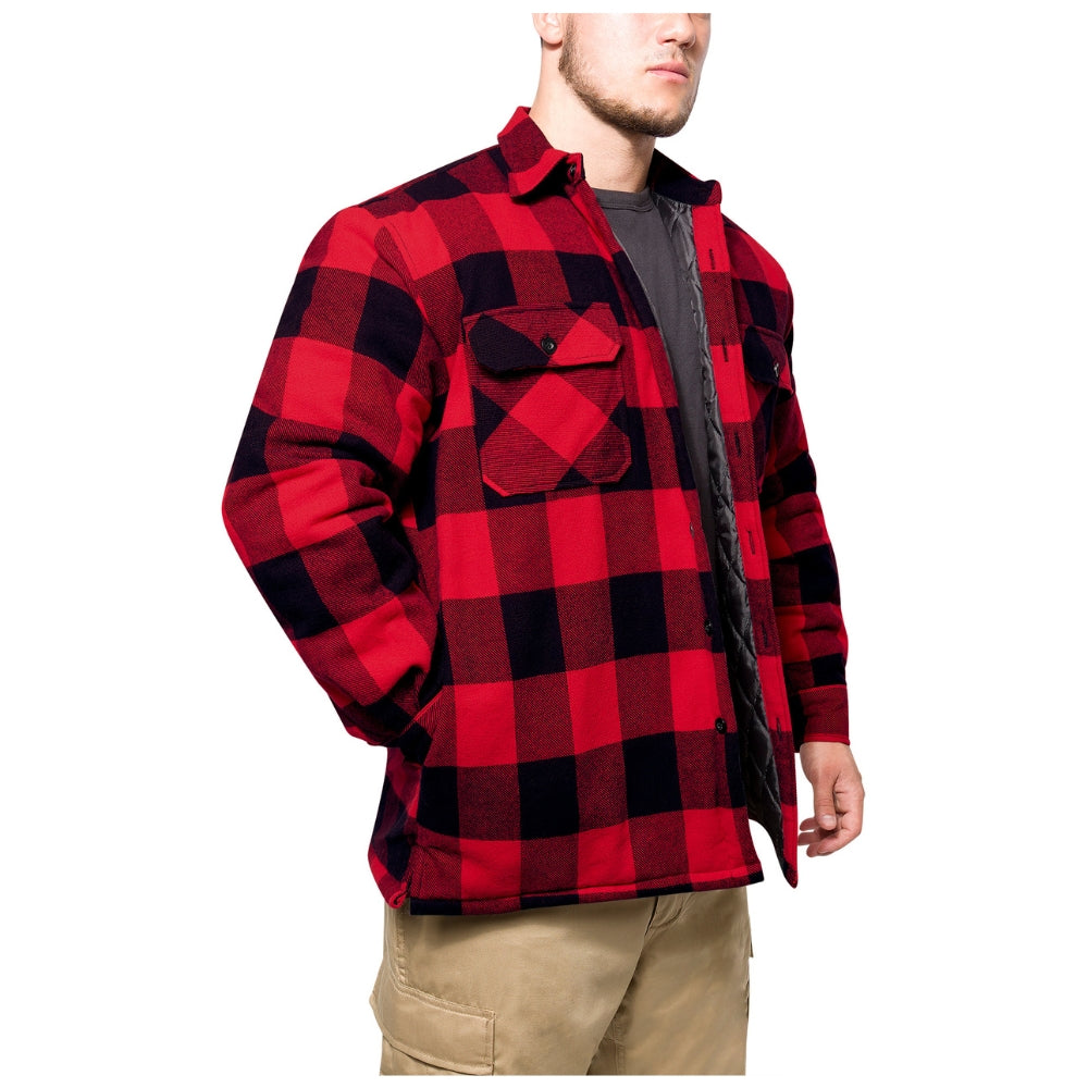 Rothco Buffalo Plaid Quilted Lined Jacket - Red - 3