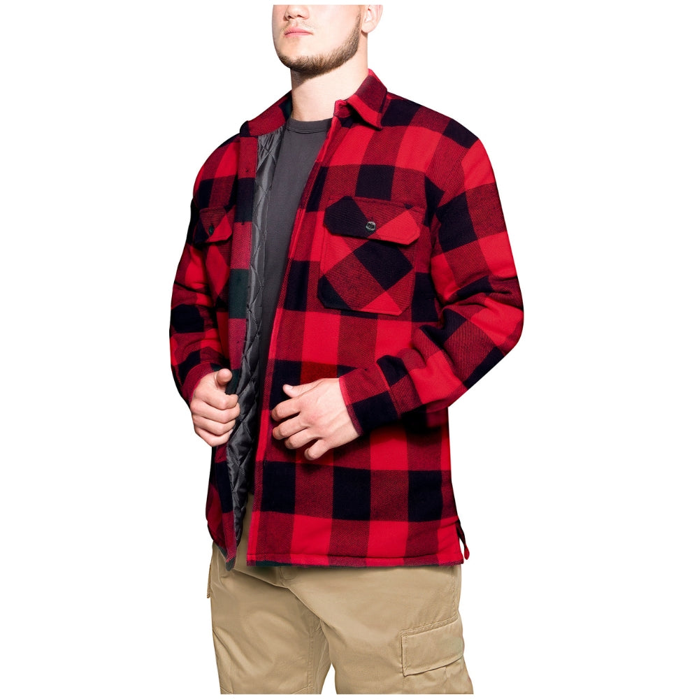 Rothco Buffalo Plaid Quilted Lined Jacket - Red - 4