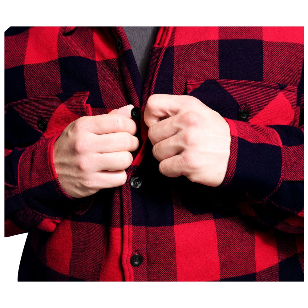 Rothco Buffalo Plaid Quilted Lined Jacket - Red - 7