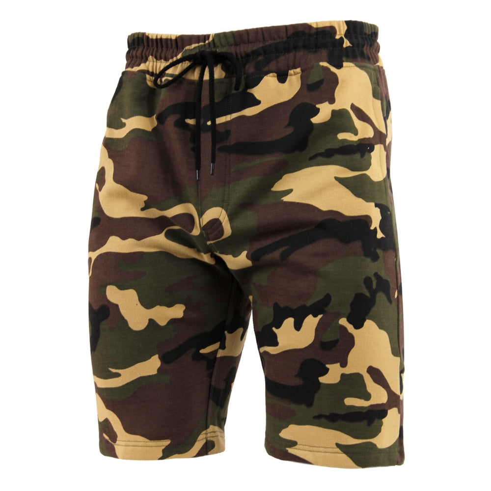 Rothco Camo And Solid Color Sweatshorts (Woodland Camo) - 1