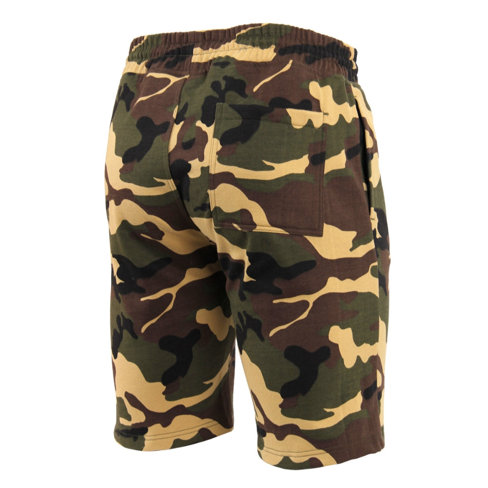 Rothco Camo And Solid Color Sweatshorts (Woodland Camo) - 2