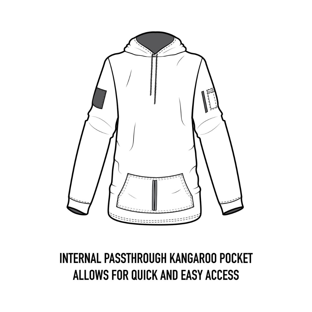 Rothco Concealed Carry Midnight Camo Hoodie (Midnight Black Camo) - 7