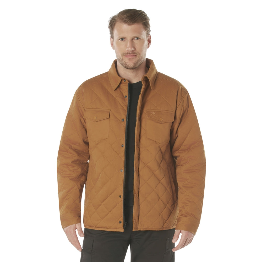 Rothco Diamond Quilted Cotton Jacket (Work Brown) - 1