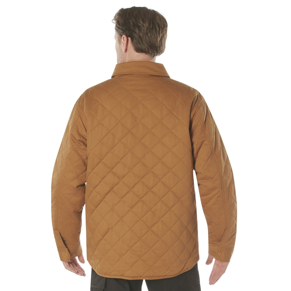Rothco Diamond Quilted Cotton Jacket (Work Brown) - 2