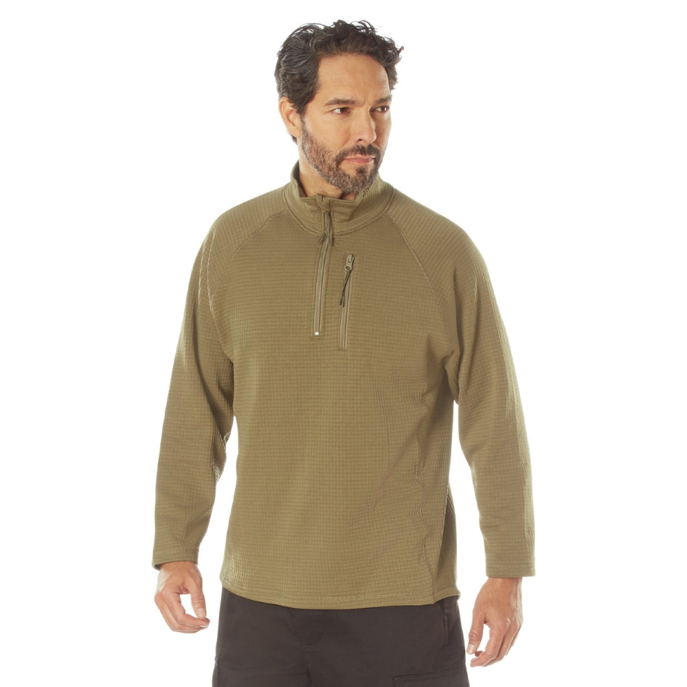 Rothco Grid Fleece Pullover (Coyote Brown) | All Security Equipment