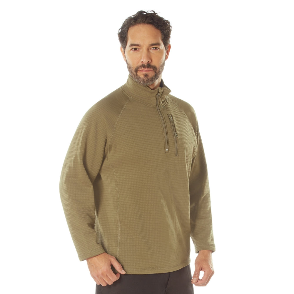 Rothco Grid Fleece Pullover (Coyote Brown) | All Security Equipment - 2