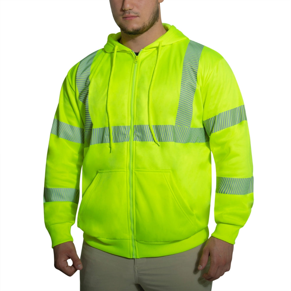 Rothco Hi-Vis Performance Zipper Sweatshirt - Safety Green - 2