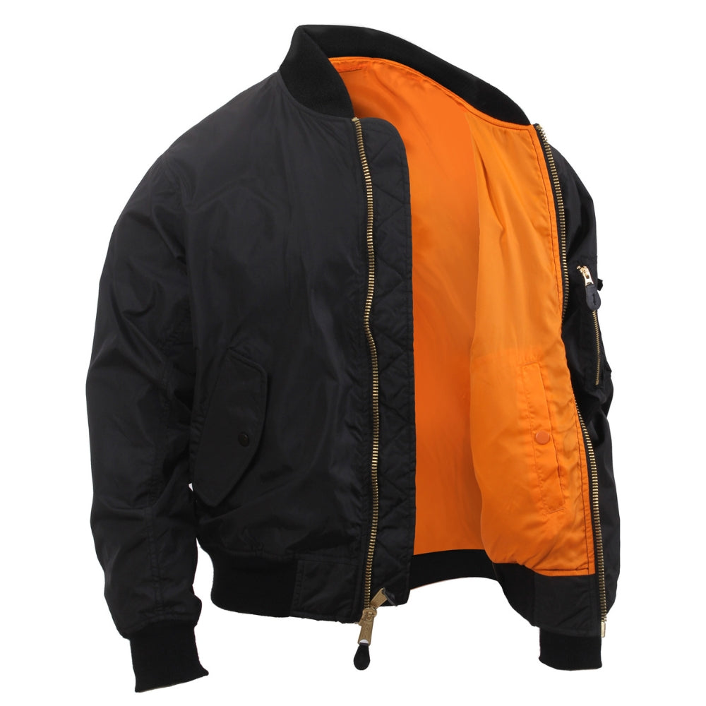 Rothco Lightweight MA-1 Flight Jacket (Black) | All Security Equipment - 2