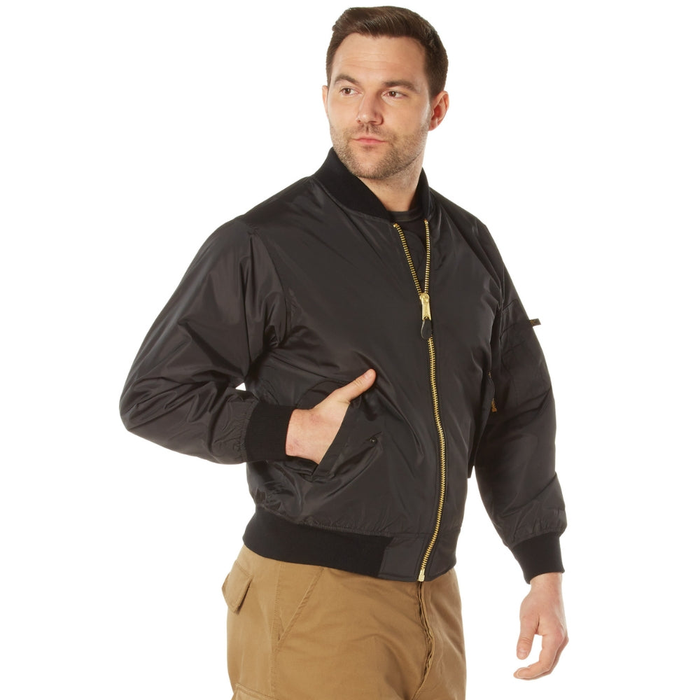 Rothco Lightweight MA-1 Flight Jacket (Black) | All Security Equipment - 3