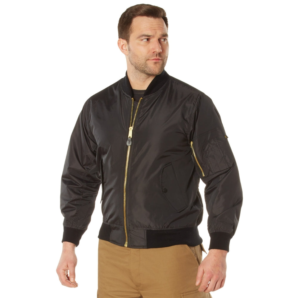 Rothco Lightweight MA-1 Flight Jacket (Black) | All Security Equipment - 4