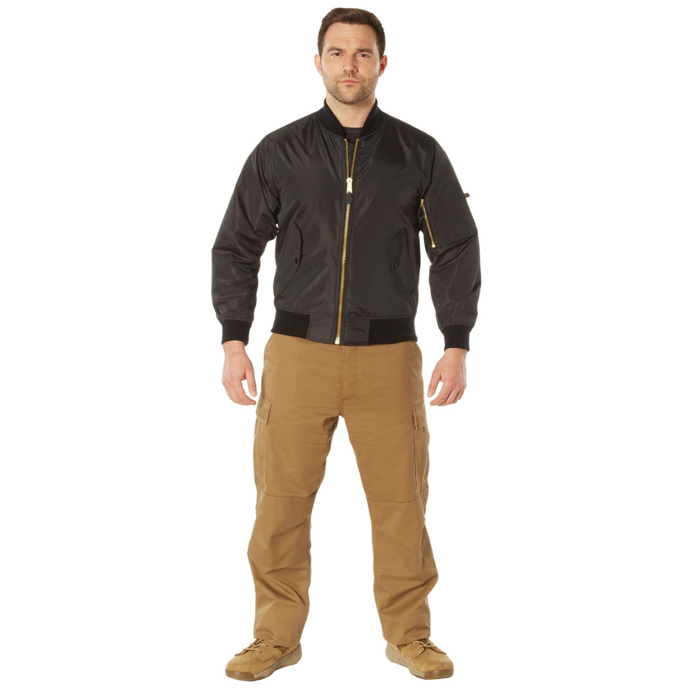Rothco Lightweight MA-1 Flight Jacket (Black) | All Security Equipment - 5