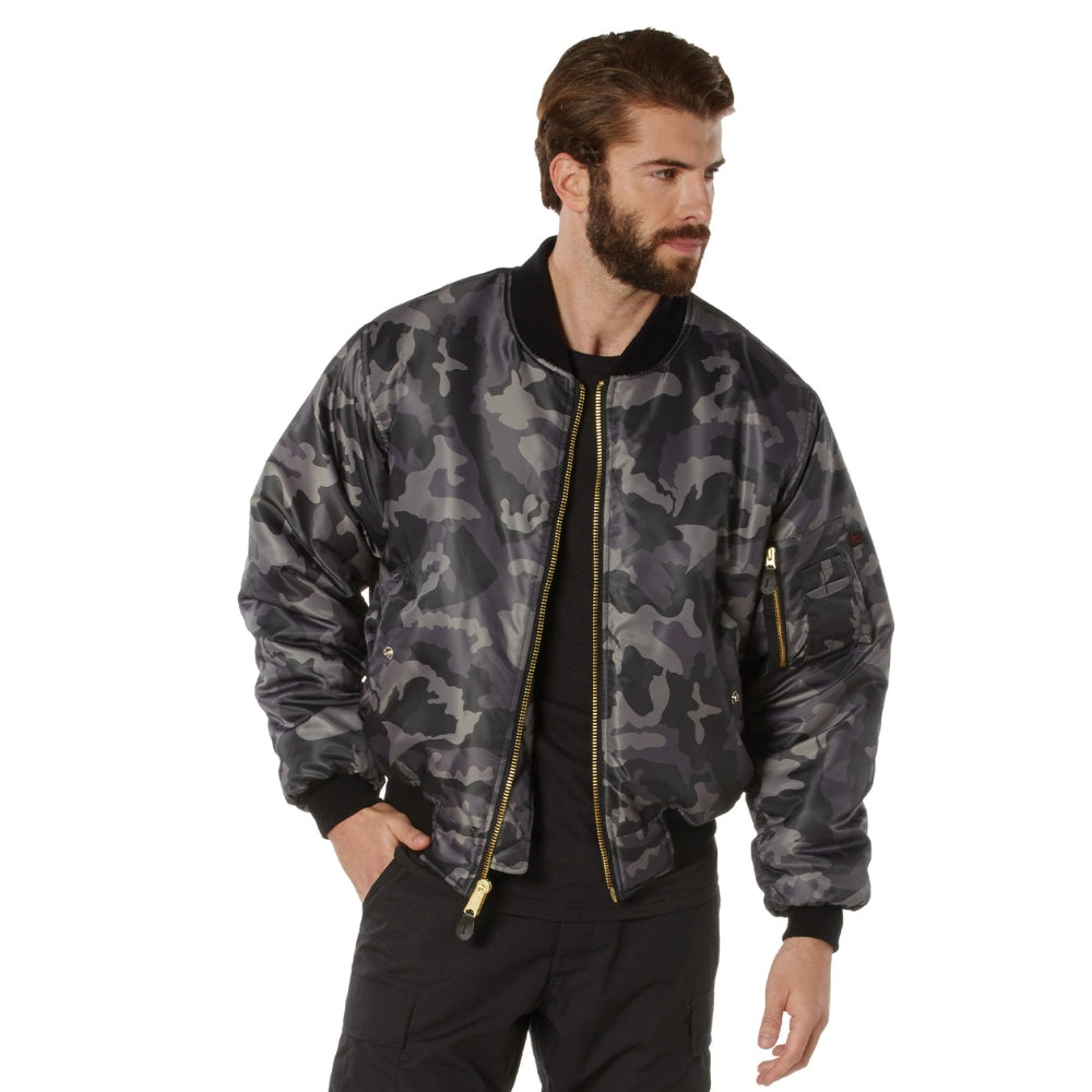 Rothco MA-1 Flight Jacket (Black Camo) | All Security Equipment - 1