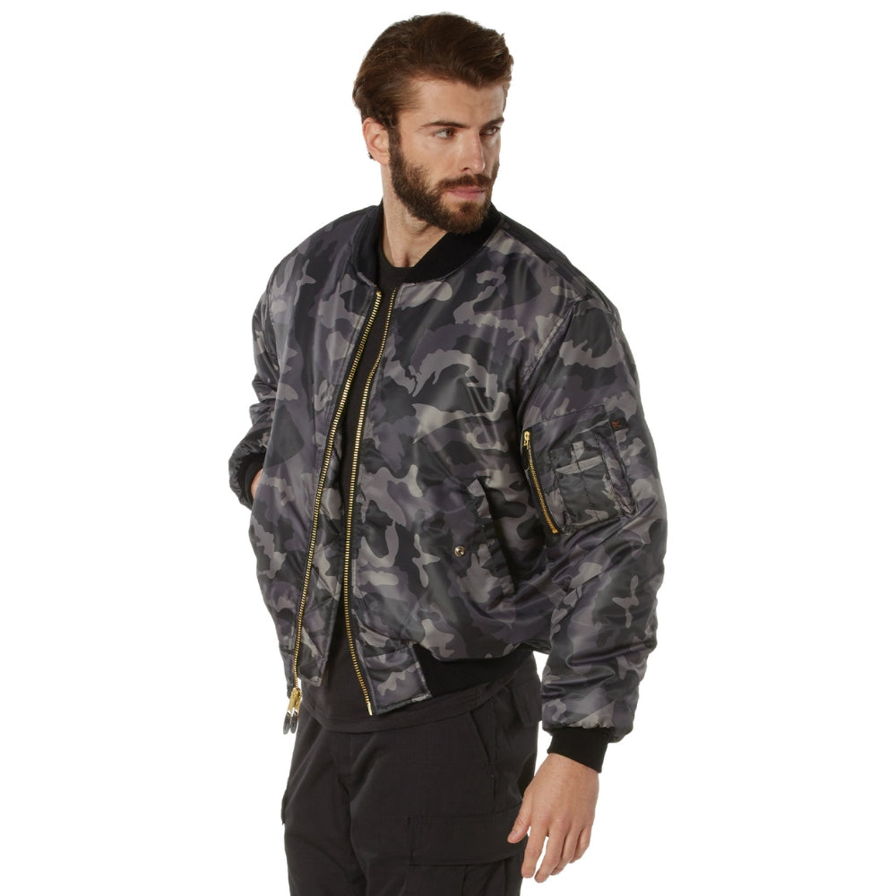 Rothco MA-1 Flight Jacket (Black Camo) | All Security Equipment - 2
