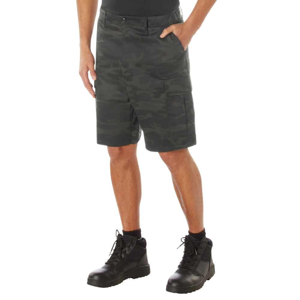 Rothco Midnight Camo BDU Shorts (Midnight Black Camo) - 2