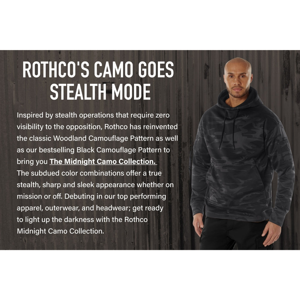 Rothco Midnight Camo Everyday Hoodie (Midnight Black Camo) - 9