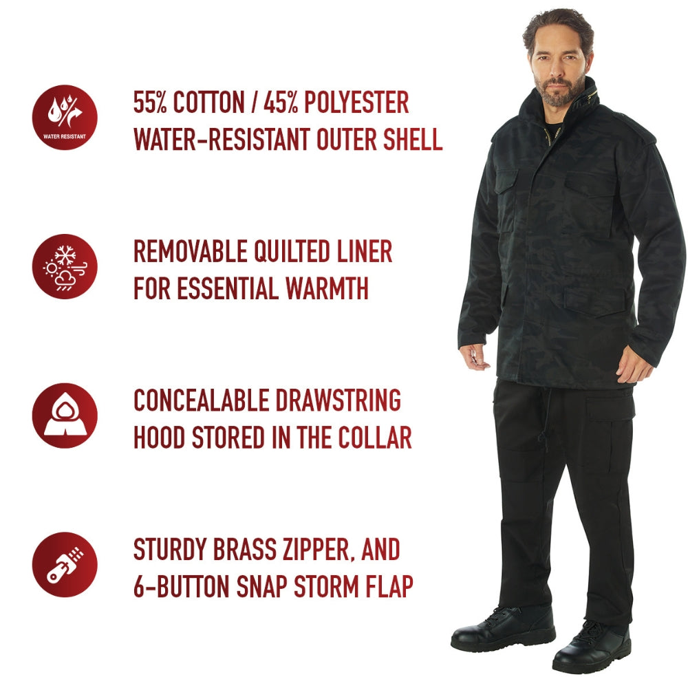 Rothco Midnight Camo M-65 Field Jacket (Midnight Black Camo) - 5