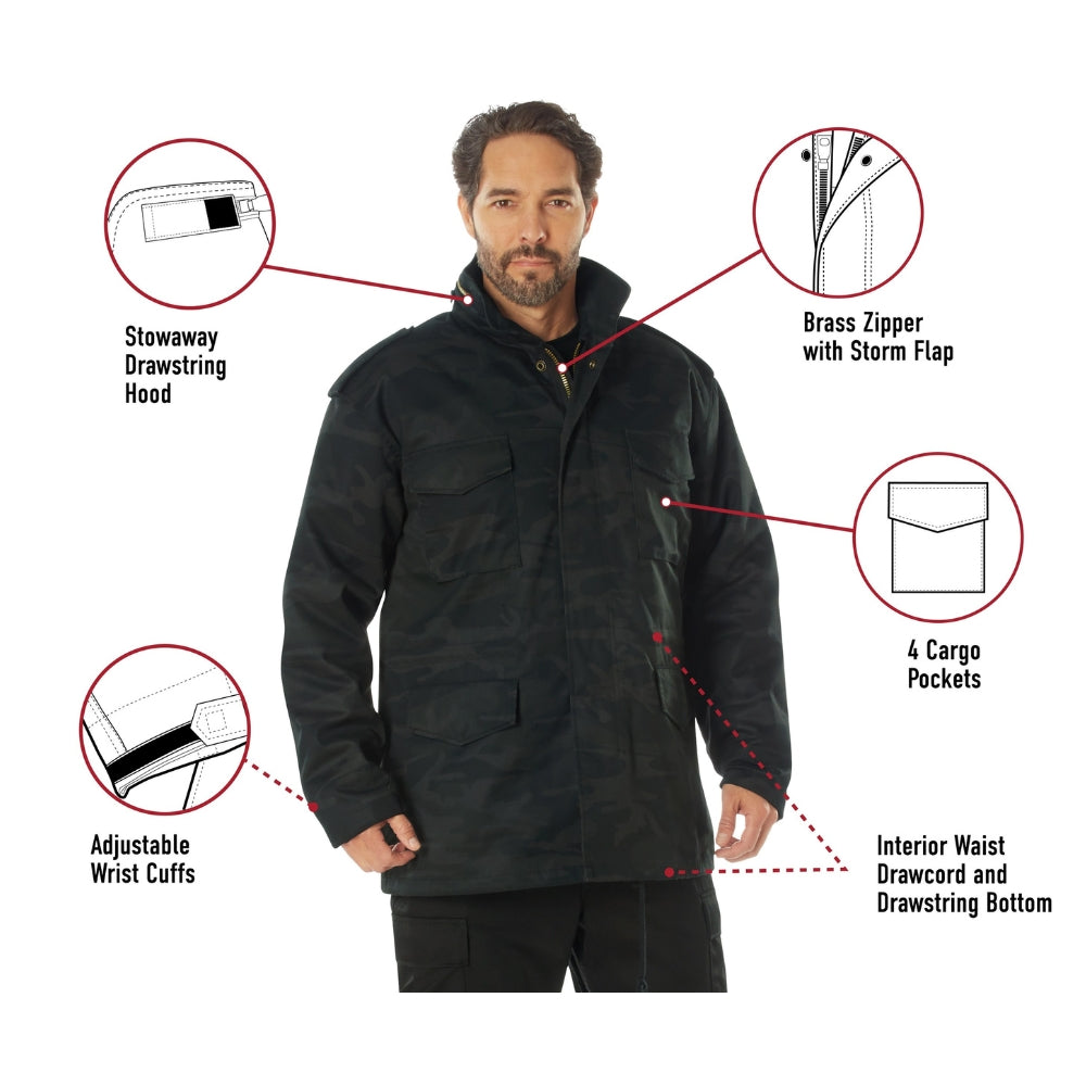 Rothco Midnight Camo M-65 Field Jacket (Midnight Woodland Camo) - 6