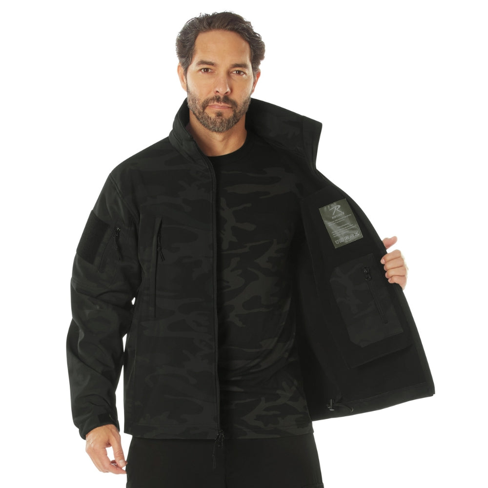 Rothco Midnight Camo Special Ops Soft Shell Jackets (Midnight Black Camo) - 4