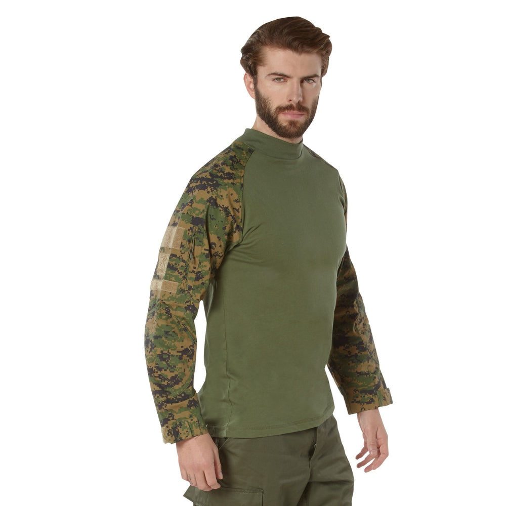 Rothco Military NYCO FR Fire Retardant Combat Shirt (Woodland Digital Camo) - 1