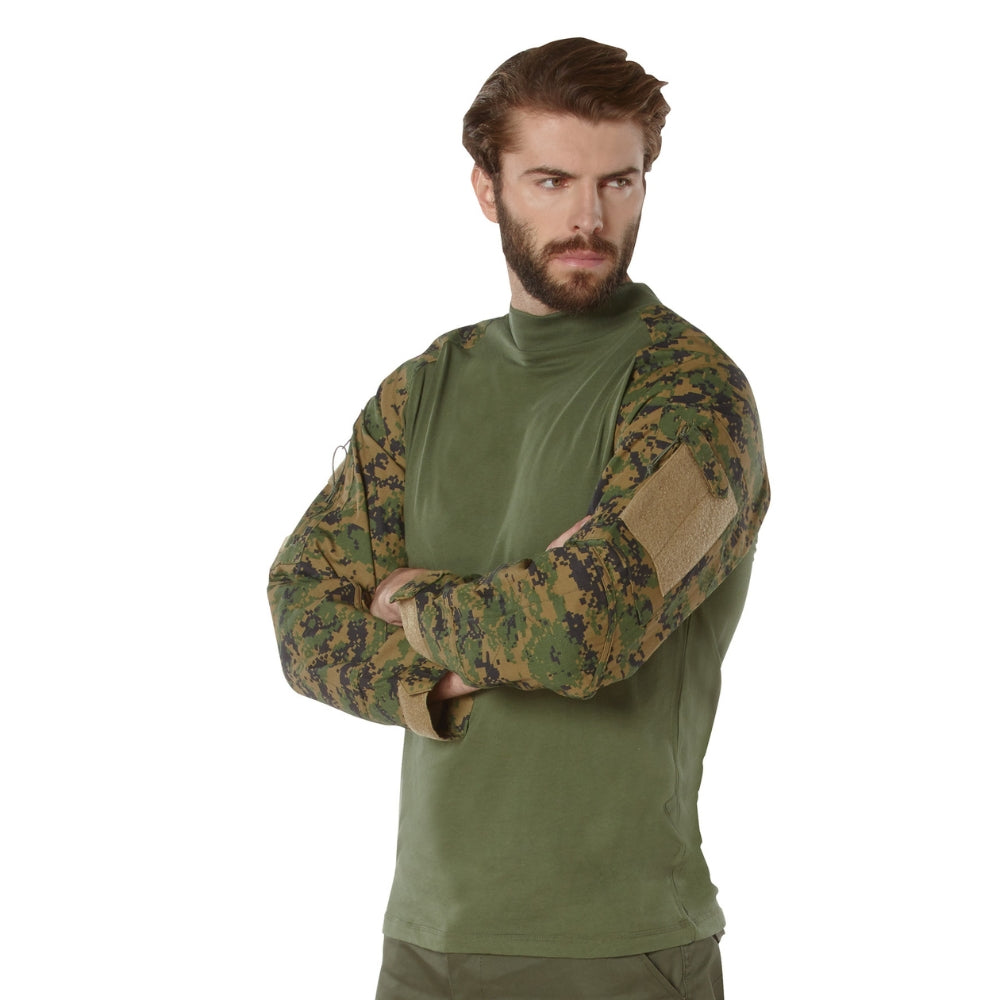 Rothco Military NYCO FR Fire Retardant Combat Shirt (Woodland Digital Camo) - 2