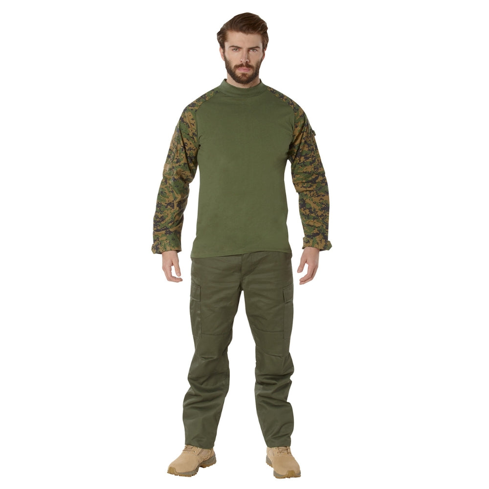 Rothco Military NYCO FR Fire Retardant Combat Shirt (Woodland Digital Camo) - 4