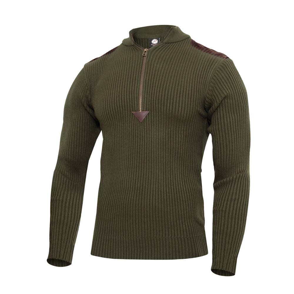 Rothco Quarter Zip Acrylic Commando Sweater (Olive Drab)