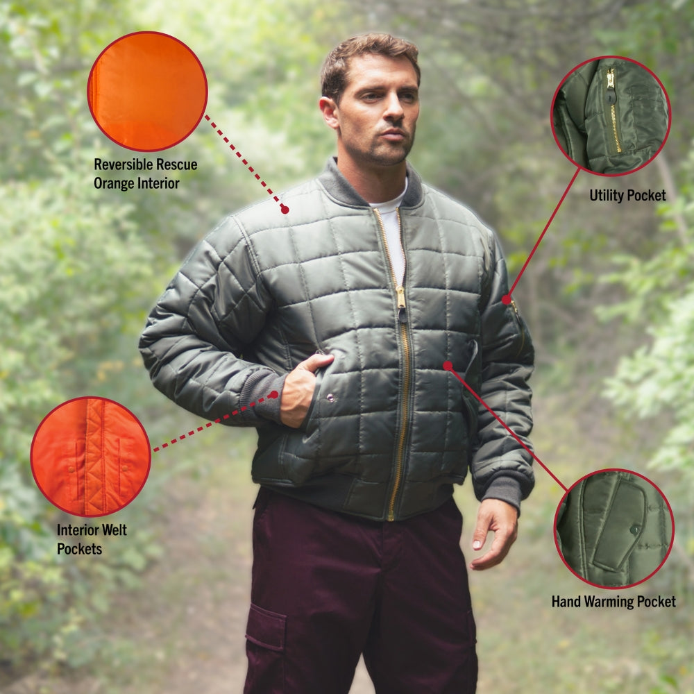 Rothco Quilted MA-1 Flight Jacket (Sage Green) | All Security Equipment - 4
