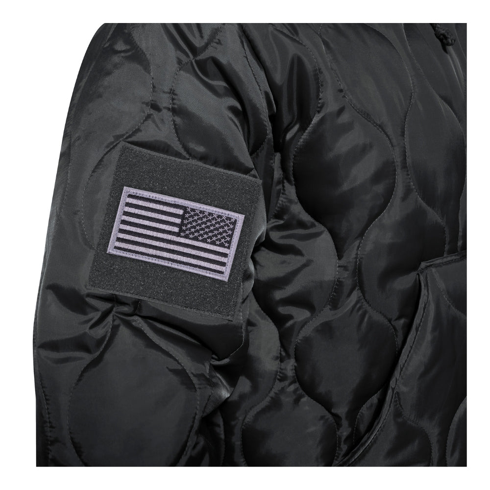 Rothco Quilted Woobie Hooded Sweatshirt (Black) - 7