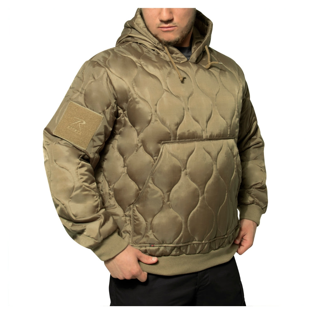 Rothco Quilted Woobie Hooded Sweatshirt (Coyote Brown) - 2