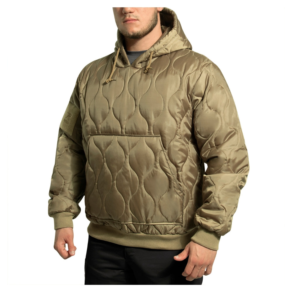 Rothco Quilted Woobie Hooded Sweatshirt (Coyote Brown) - 3
